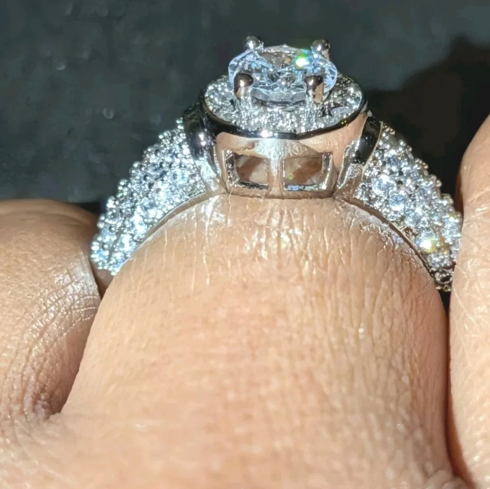 Stunning 3 Ct  Cushion Lab Created Diamond 925 Silver Ring For Men/Women Sz 7